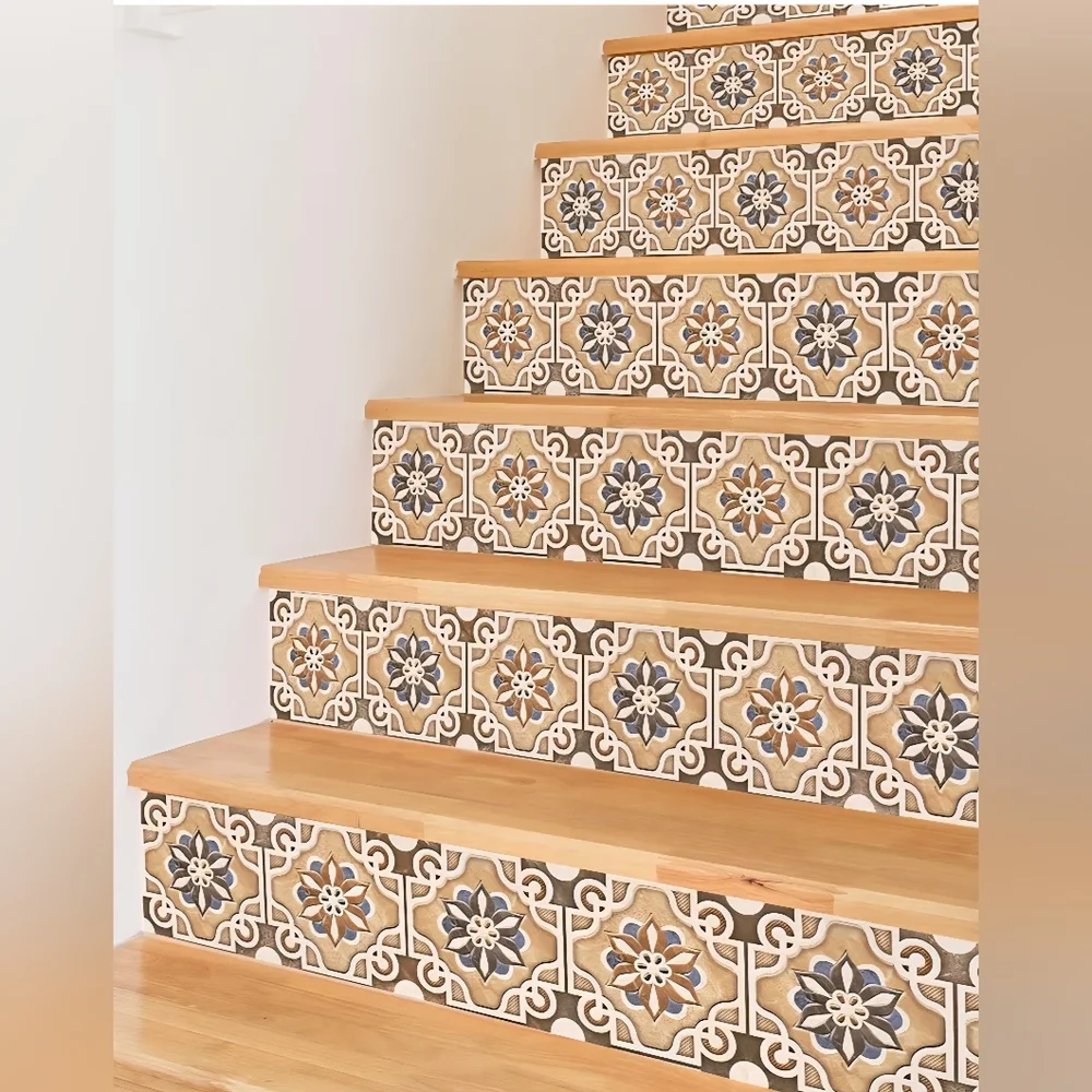 AMAZING WALL Talavera‎ Spanish Boho Tiles Style Stairs Self Adhesive Decoration